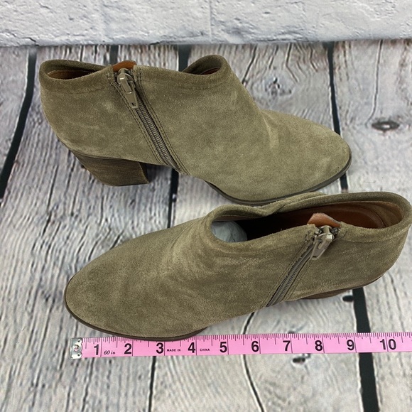 🍀 LUCKY BRAND Brown Suede High Heel Zip Up Boot - Picture 7 of 17